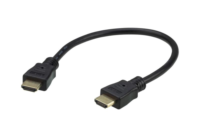 Aten 0.3M HDMI 2.0 Cable M/M 30AWG Black, 2L-7DA3H