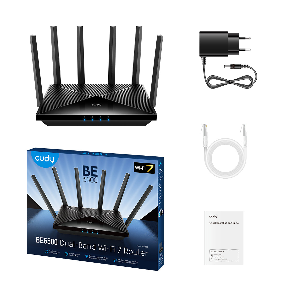 Cudy BE6500 2.5G Wi-Fi 7 Router, WR6500H - imagine 3