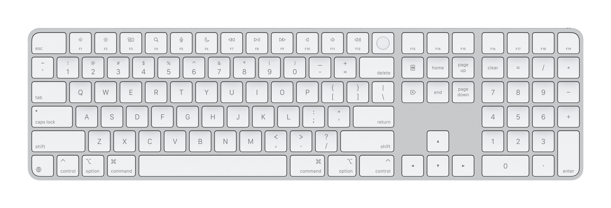 Apple MAGIC KEYBOARD TOUCH ID NUM KEY WH-USA, MXK73LB/A
