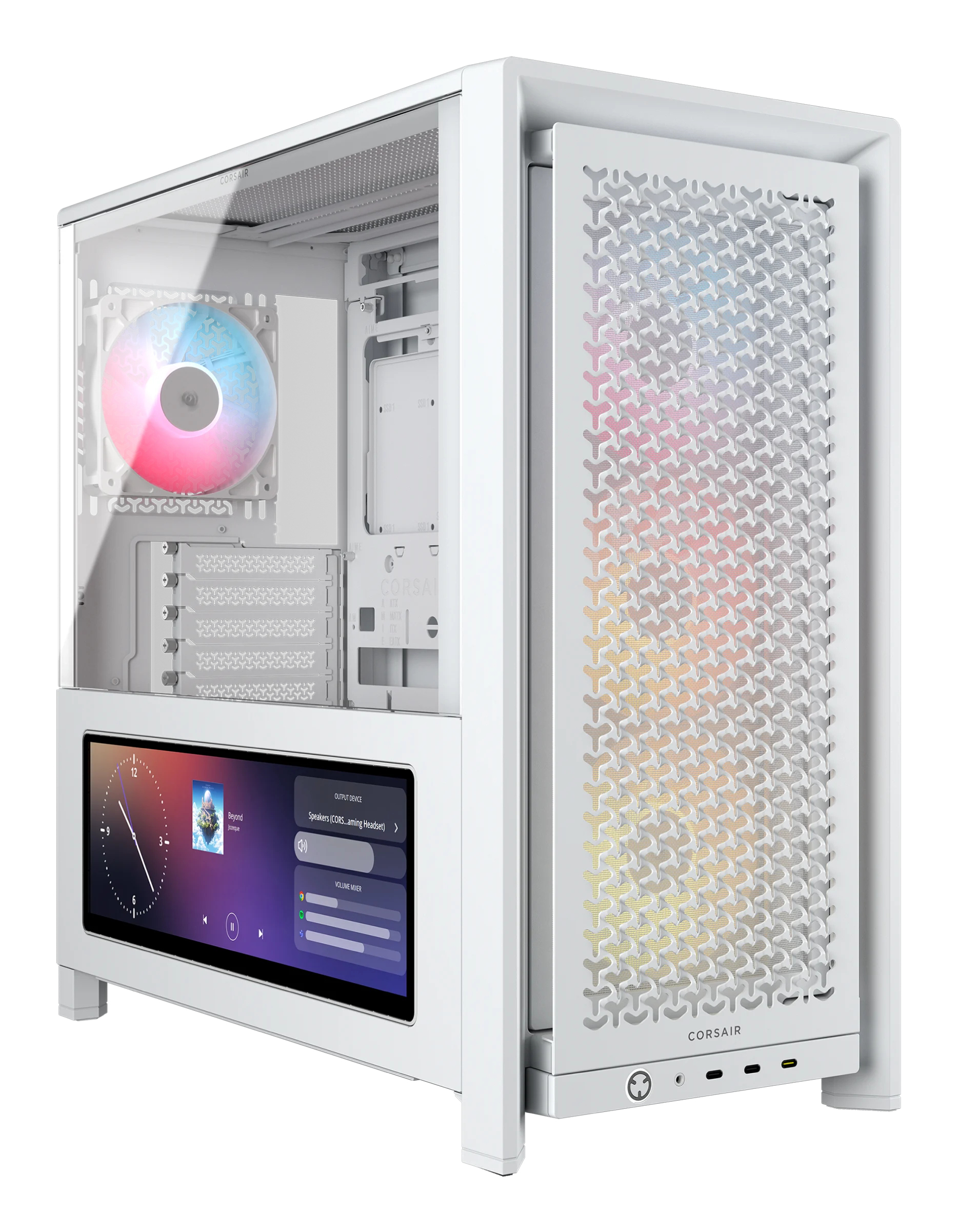 Corsair Carcasa FRAME 4000D LCD RS ARGB, Mid-Tower, ATX, Alb, CC-9011327-WW