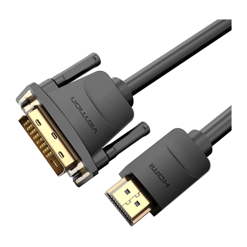 Vention Cablu video, HDMI(T) la DVI-D(T) 24+1 pin, 5m, rezolutie 4K la 60Hz, PVC, negru, ABFBJ