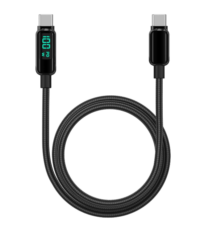 LEMONTTI Cablu Screen Digital Display Type-C la Type-C, Fast Charge, 100W, lungime 2m, LEMDDTCF100N