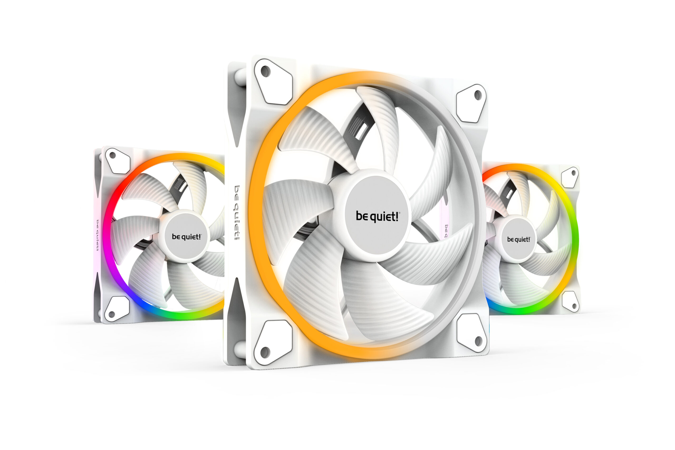 Be Quiet Set 3 ventilatoare ! LIGHT WINGS White140mm 1500 rpm, Rifle bearing, 4-pin PWM, ARGB, BL102