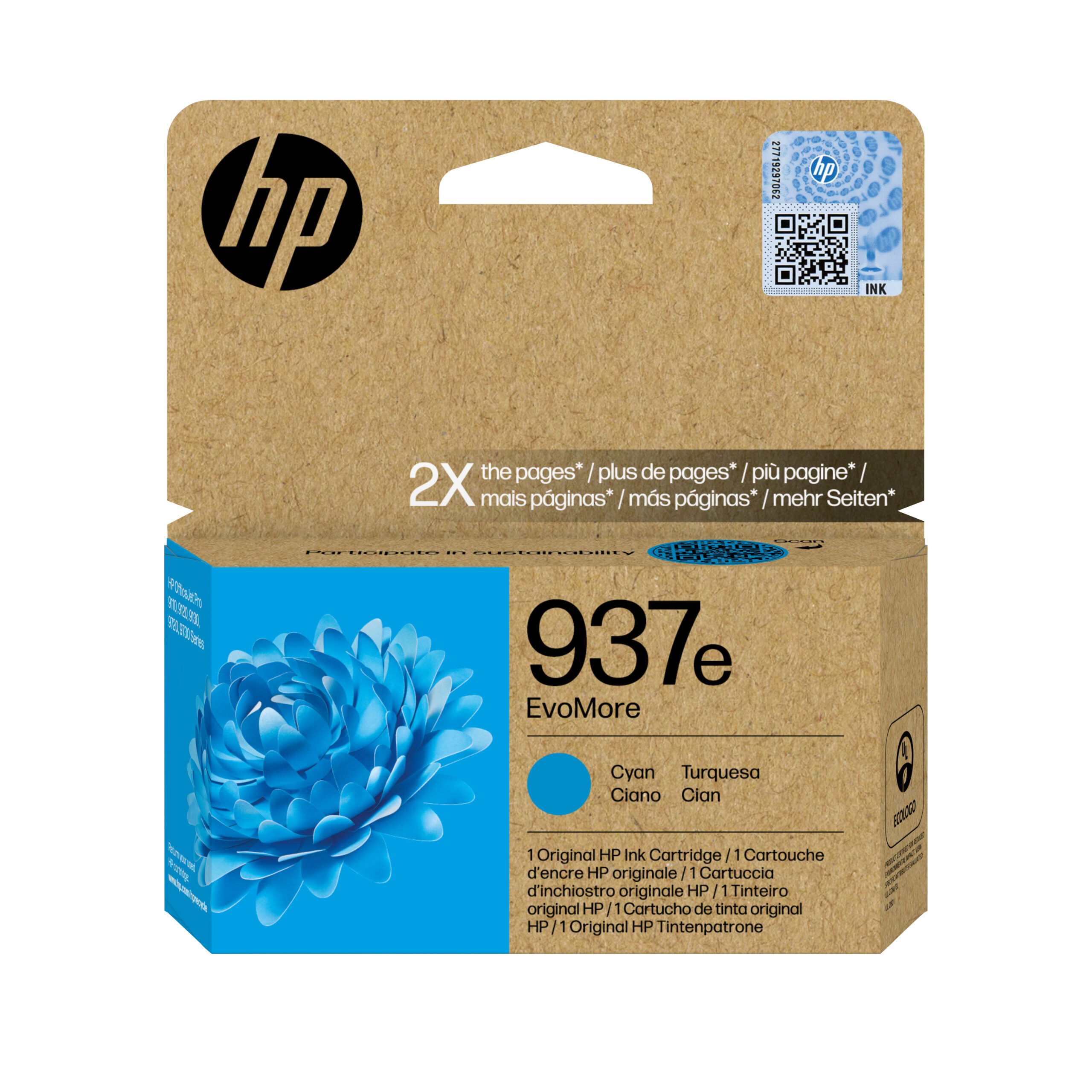 HP Cartus Cerneala Original Cyan, nr.937e pentru OJ PRO 9110|9120|9130|9720|9730, 1.65K, 4S6W6NE