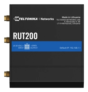TELTONIKA Router wireless | Industrial LTE Router | 4G/LTE Cat.4, 2x LAN 100Mb/s, TELTONIKA RUT200