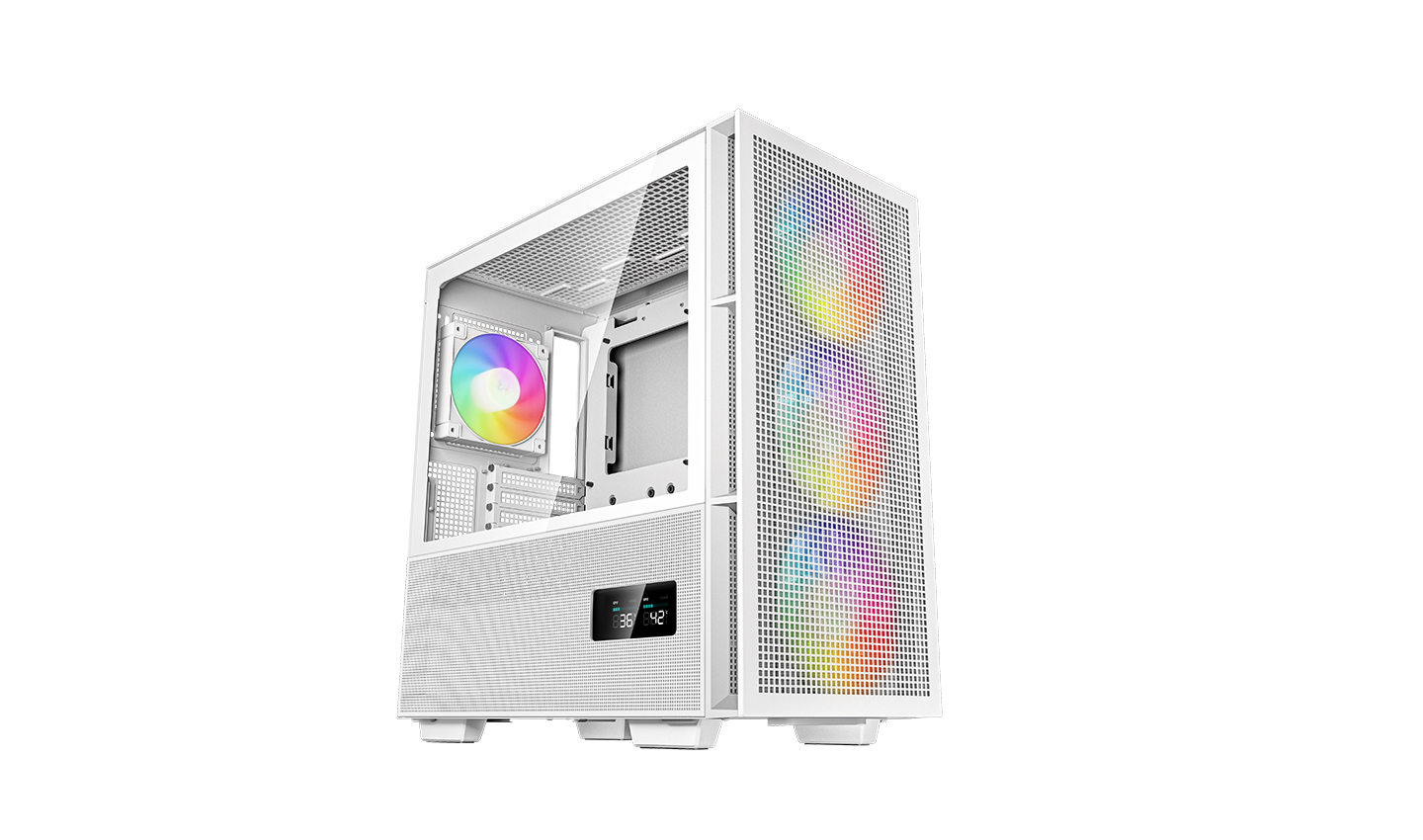 Deepcool CARCASA CH560 DIGITAL WH, Middle Tower, ATX, fara sursa, sticla, R-CH560-WHAPE4D-G-1