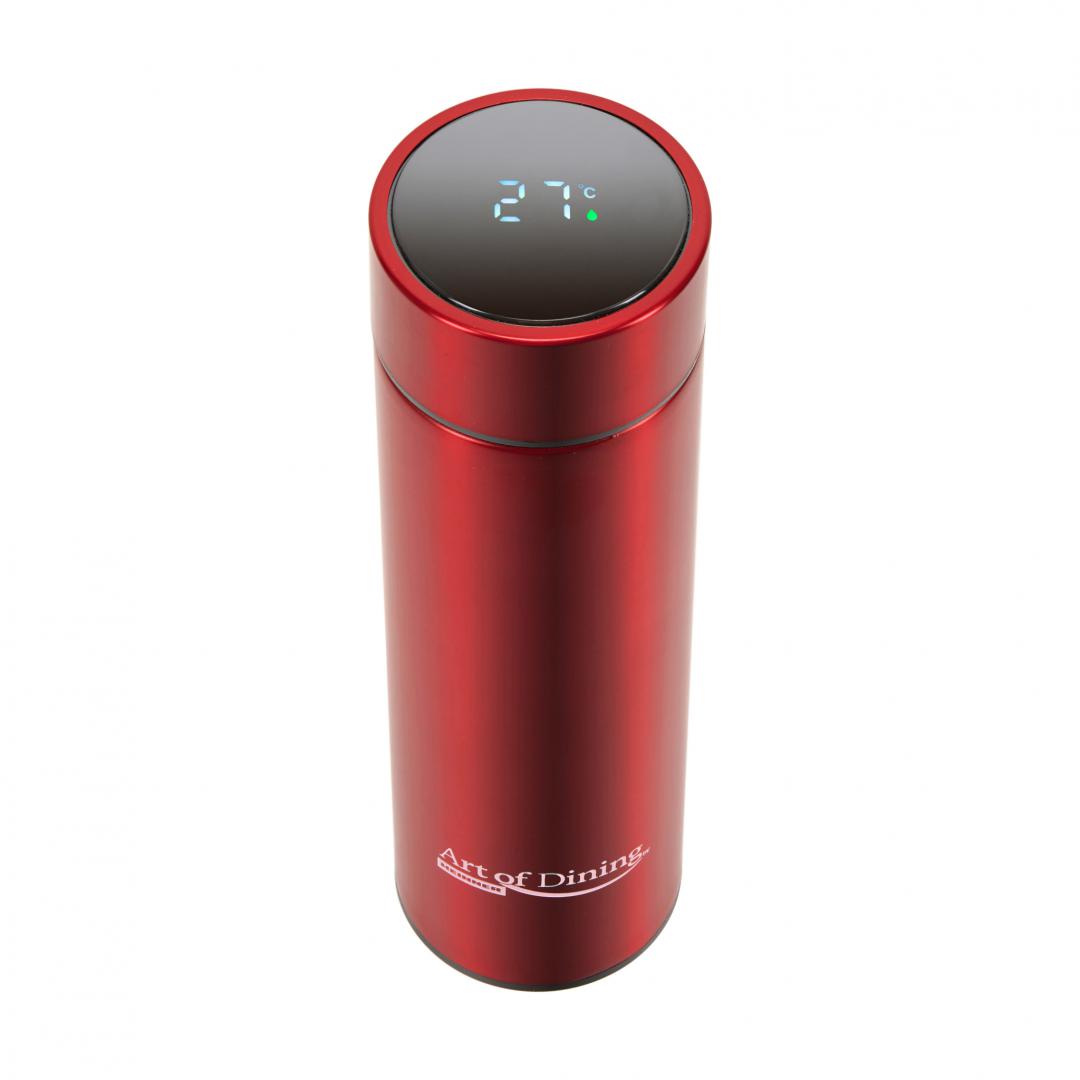 HEINNER TERMOS INOX 450 ML, CU INDICATOR LED PENTRU TEMPERATURA, ROSU, ART OF DINNING, HR-AER-TM45R